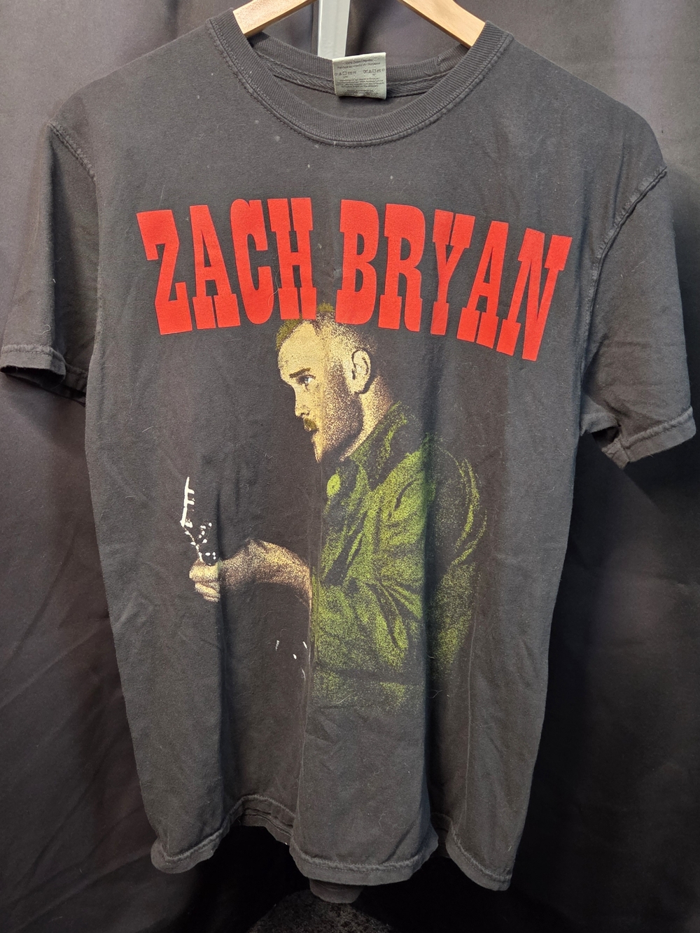 Comfort Colors Black Zach Bryan Graphic Tee with Red Logo